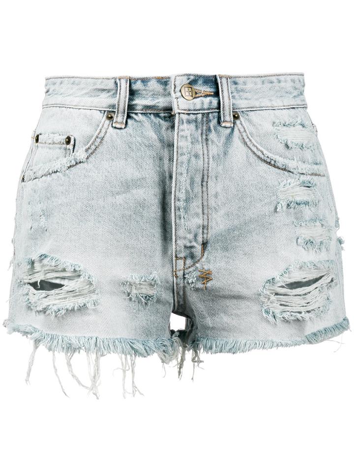 Ksubi Tongue N Cheek High Rise Denim Shorts - Blue