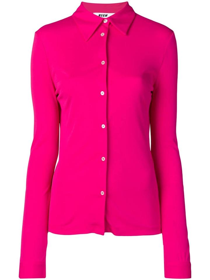 Msgm Slim Fit Tailored Shirt - Pink