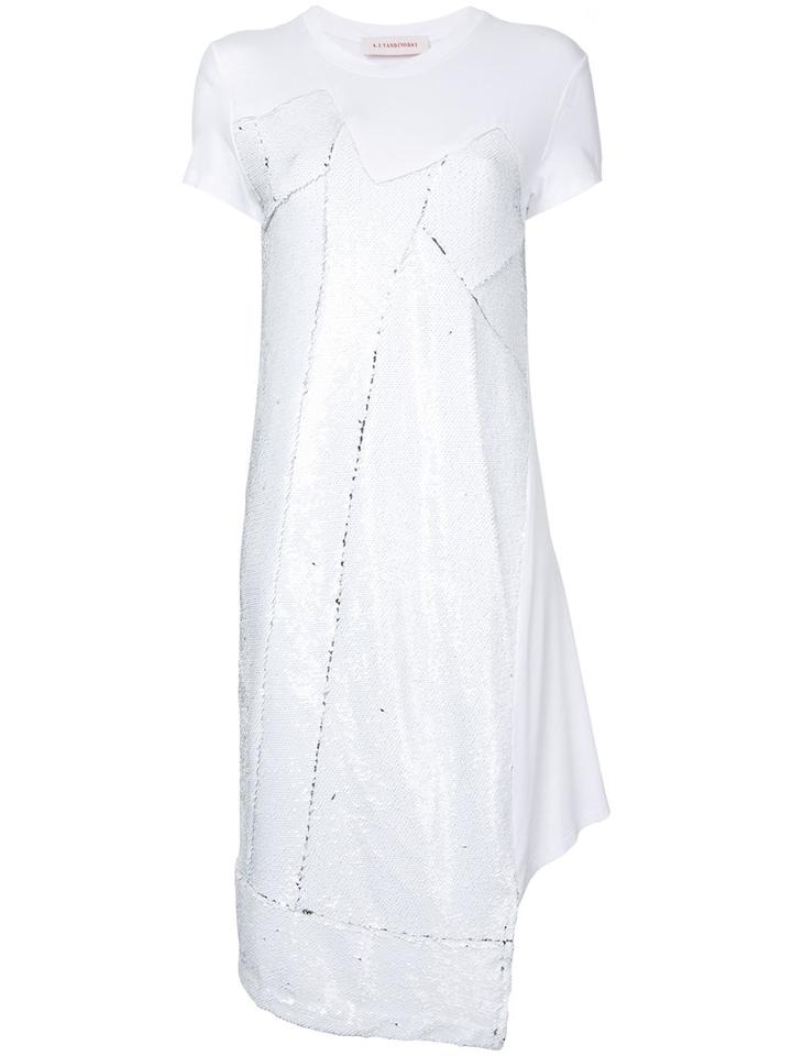 A.f.vandevorst Sequin Dress, Women's, Size: Medium, White, Polyester/spandex/elastane/rayon