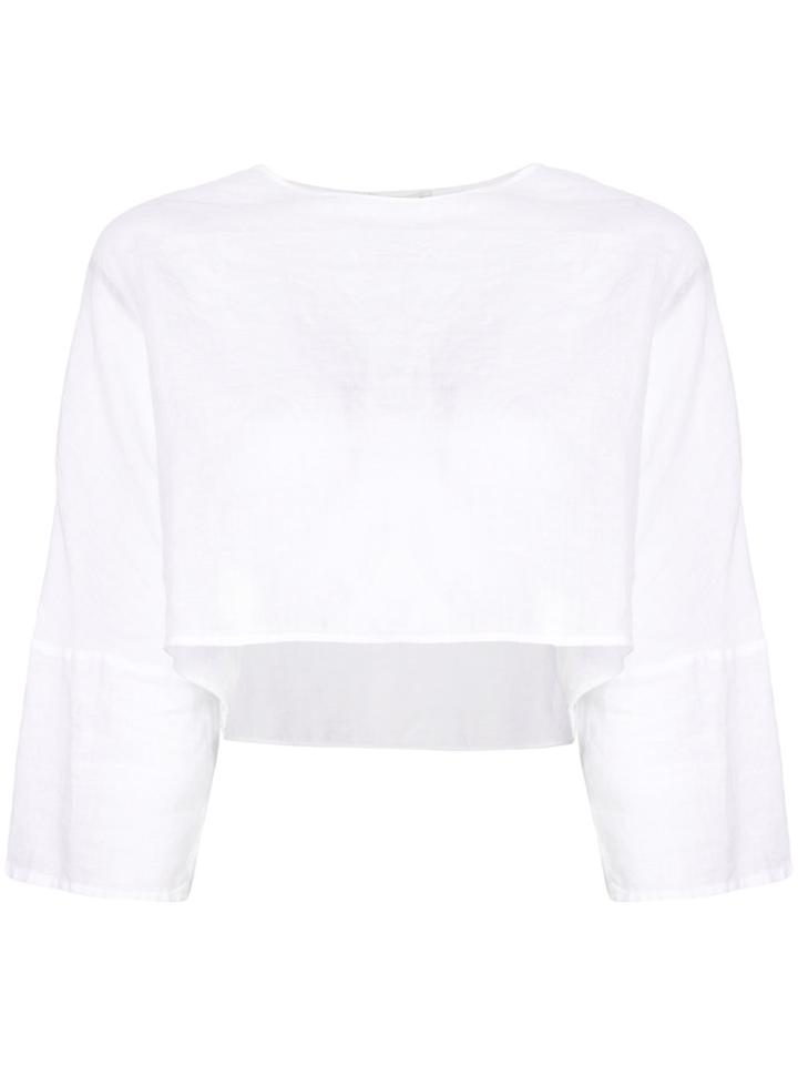 Stefano Mortari Cropped Poplin Shirt - White