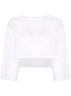 Stefano Mortari Cropped Poplin Shirt - White