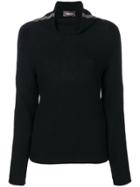 Jo No Fui Roll Neck Stripe Sweater - Black