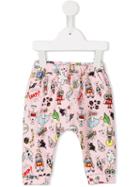 Fendi Kids - Monster Space Print Leggings - Kids - Cotton/spandex/elastane - 6 Mth, Infant Girl's, Pink/purple