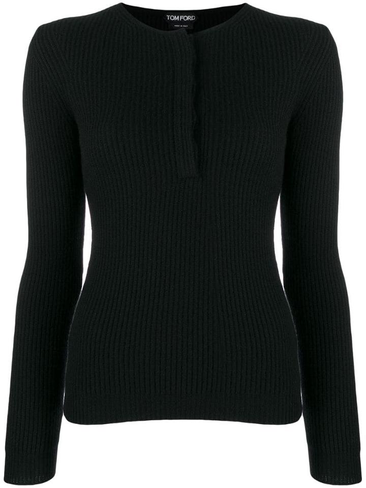 Tom Ford Ribbed Knit Sweater - Black