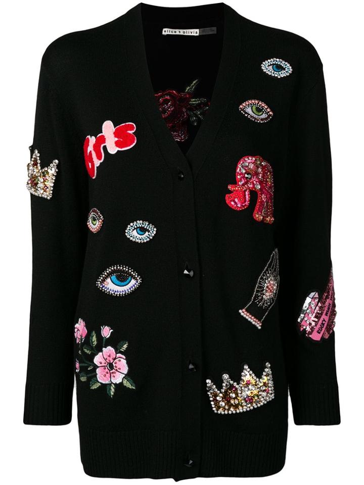 Alice+olivia Multi-patch Cardigan - Black
