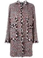 Giambattista Valli Collarless Tweed Coat, Women's, Size: 46, Cotton/polyamide/virgin Wool
