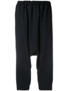 Comme Des Garçons Comme Des Garçons - Drop Crotch Trousers - Women - Wool - L, Black, Wool