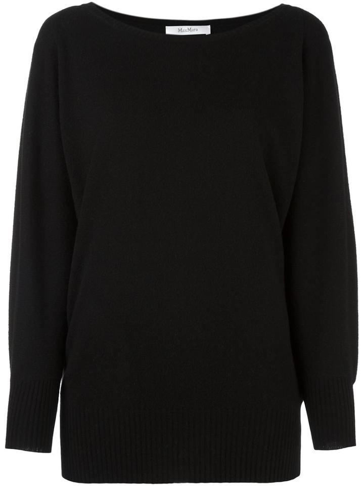 Max Mara Cashmere Boat-neck Jumper, Women's, Size: Xxl, Black, Cashmere