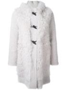 Blancha Buttoned Hooded Coat, Women's, Size: 42, White, Sheep Skin/shearling