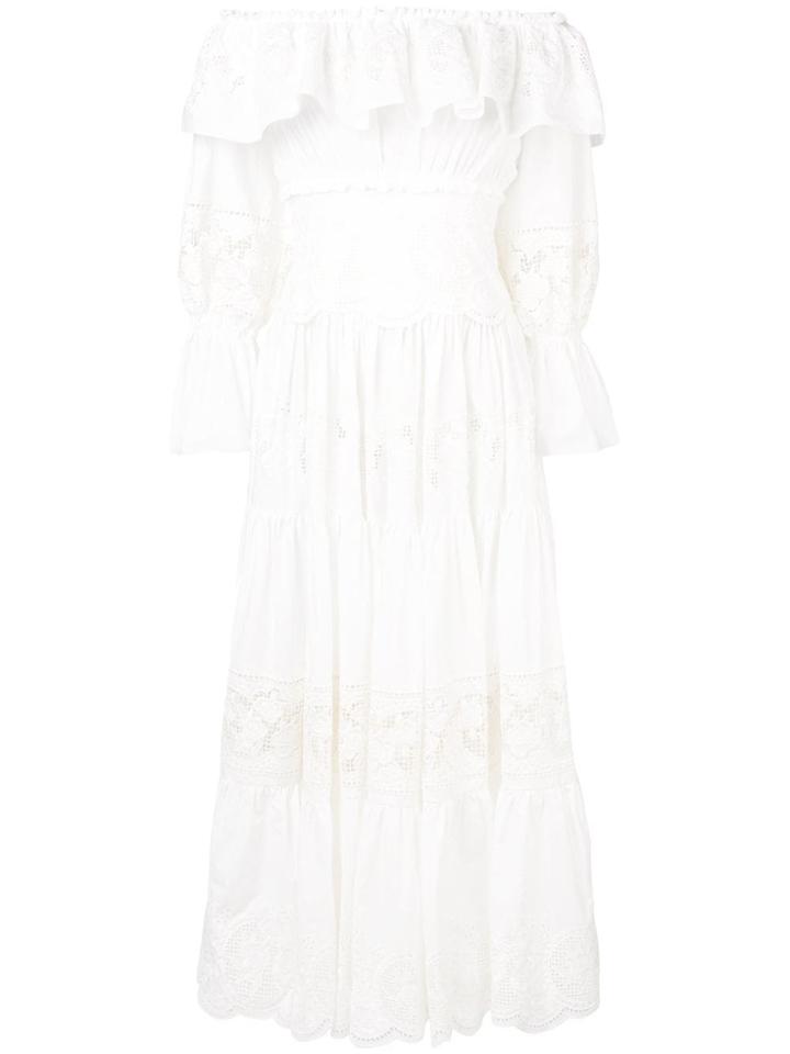 Dolce & Gabbana Pleated Maxi Dress - White