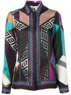 Versace Collection Geometric Print Shirt, Women's, Size: 38, Silk