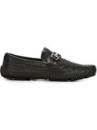 Salvatore Ferragamo Gancini Buckle Loafers, Men's, Size: 6, Black, Rubber/calf Leather