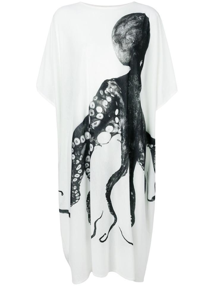 Barbara Bologna Octopus Print T-shirt Dress - White