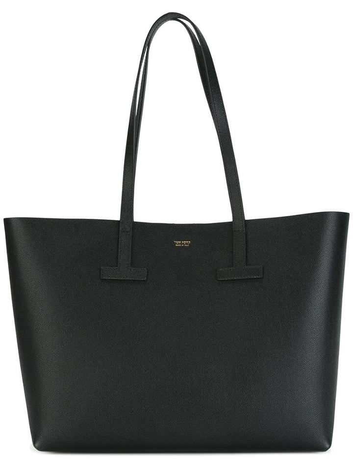 Tom Ford Double Straps Tote, Women's, Black, Calf Leather/polyamide/polyurethane