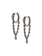 Anita Ko 18kt White Gold Sienna Diamond Chain Huggie Earrings - Silver