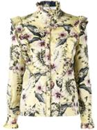 Philosophy Di Lorenzo Serafini - Floral Jacquard Shirt - Women - Polyester - 38, Blue, Polyester