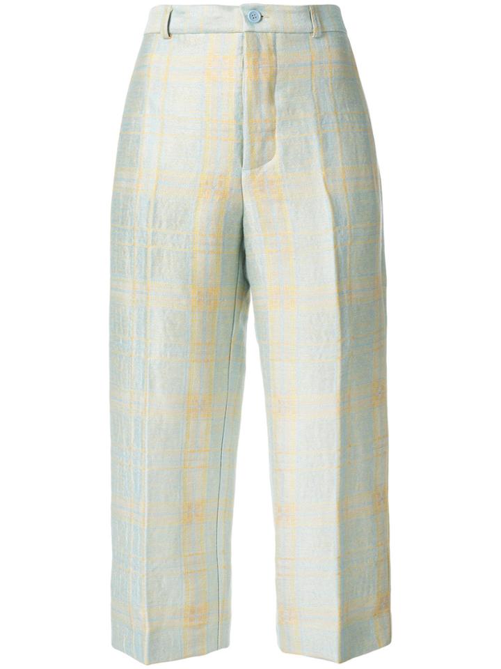 Aspesi Checked Trousers - Blue