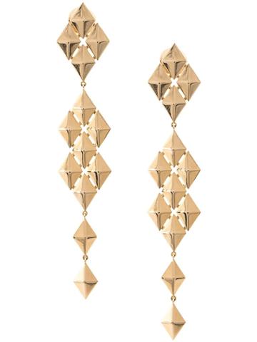 Cadar 18kt Yellow Gold Python Symmetrical Drop Earrings
