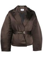 Nanushka Mantra Satin Oversized Jacket - Brown