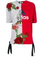 Night Market Embellished Contrast Panel Sweatshirt - Red