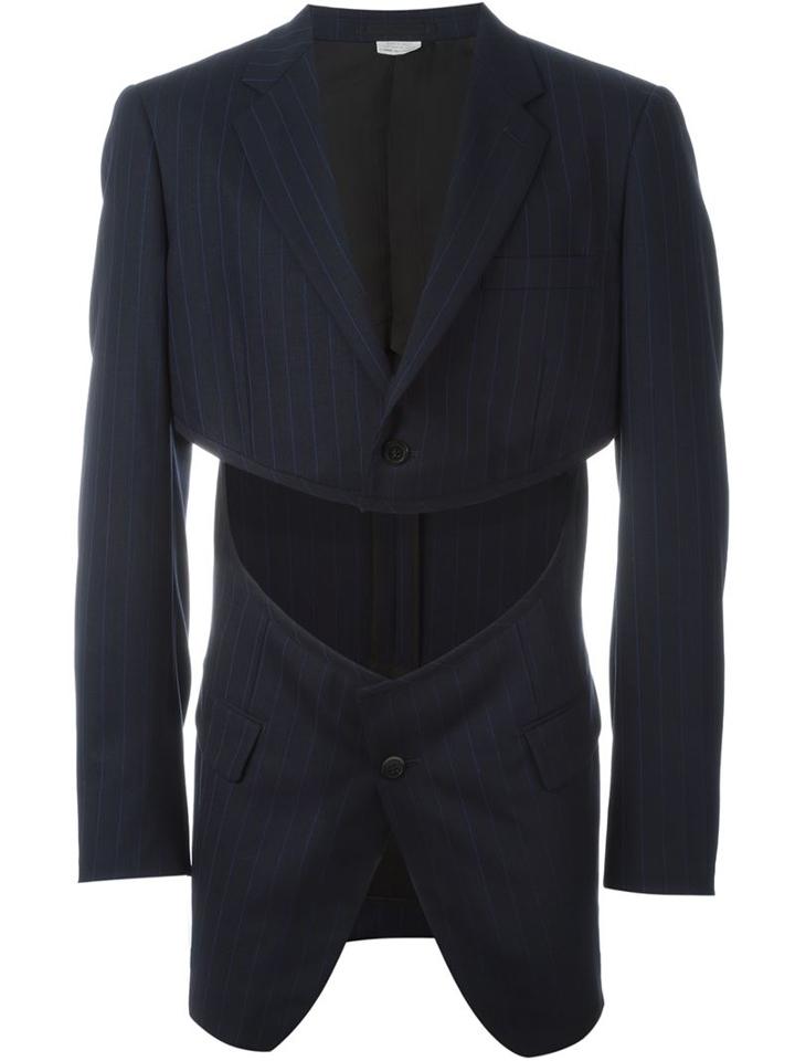 Comme Des Garçons Homme Plus Deconstructed Pinstripe Blazer