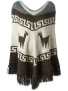 P.a.r.o.s.h. 'lima' Knitted Poncho, Women's, Size: Small, Brown, Acrylic/polyamide/alpaca