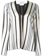 Forte Forte Striped V-neck Blouse, Women's, Size: I, Nude/neutrals, Viscose
