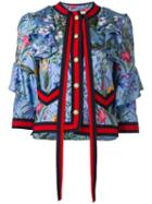 Gucci New Flora Jacket, Women's, Size: 40, Blue, Silk/viscose/cotton/silk
