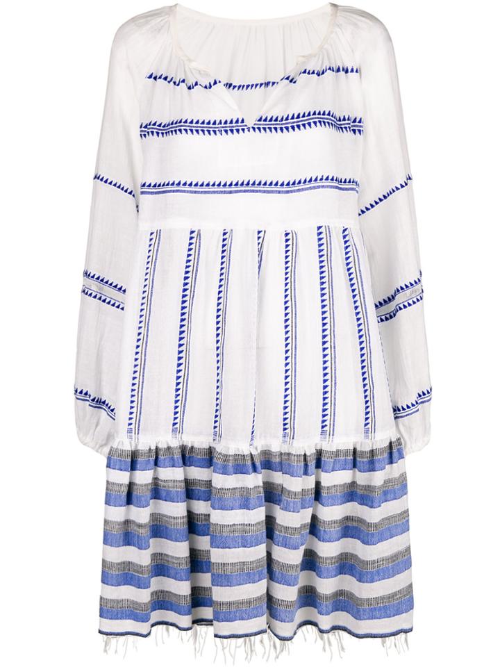 Lemlem Contrast Panel Hem Dress - White