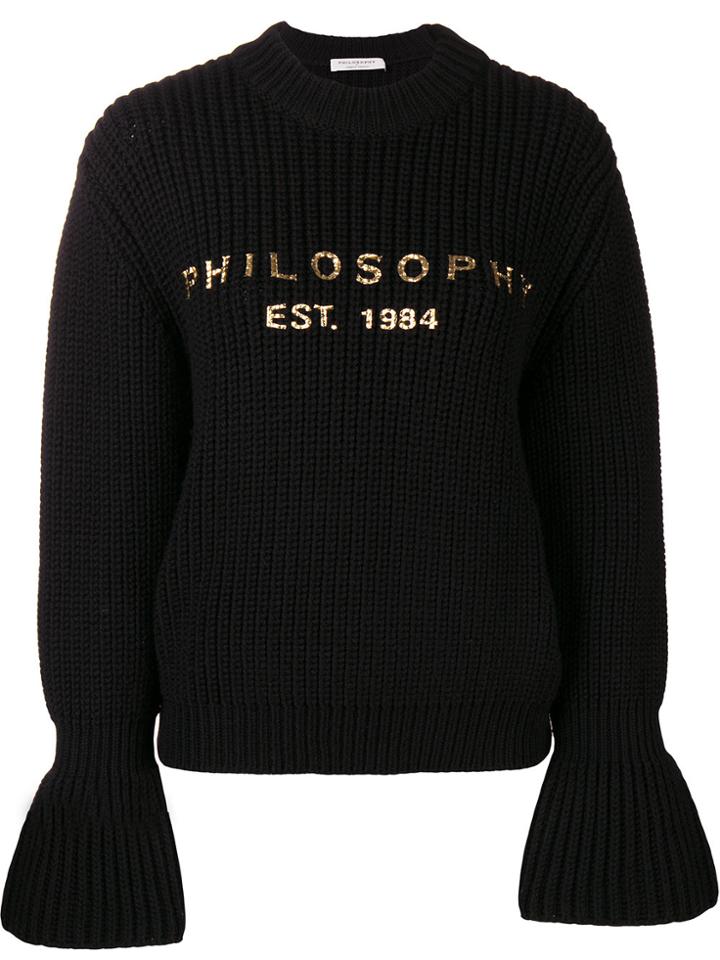 Philosophy Di Lorenzo Serafini Flared Sleeve Jumper - Black
