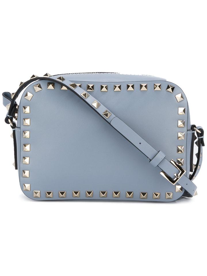 Valentino Rockstud Crossbody Bag, Women's, Blue, Calf Leather