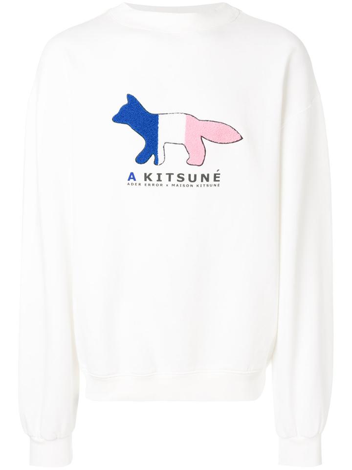Maison Kitsuné X Ader Error Print Sweatshirt - White