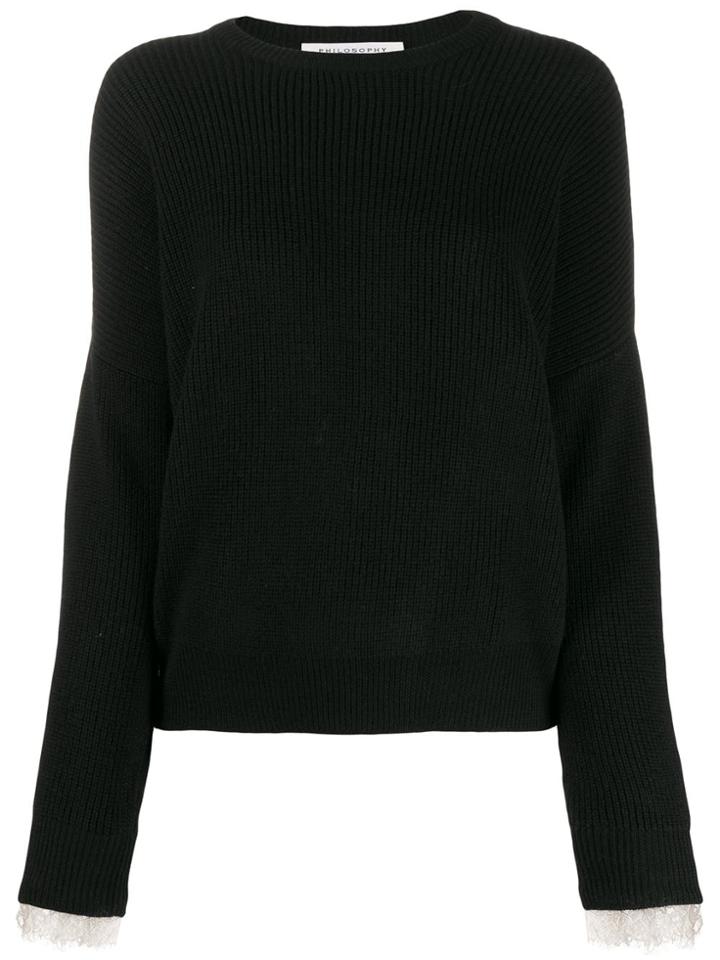 Philosophy Di Lorenzo Serafini Long-sleeve Knitted Sweater - Black