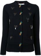 Muveil Embellished Cardigan, Women's, Size: 38, Black, Acrylic/nylon/polyester/wool