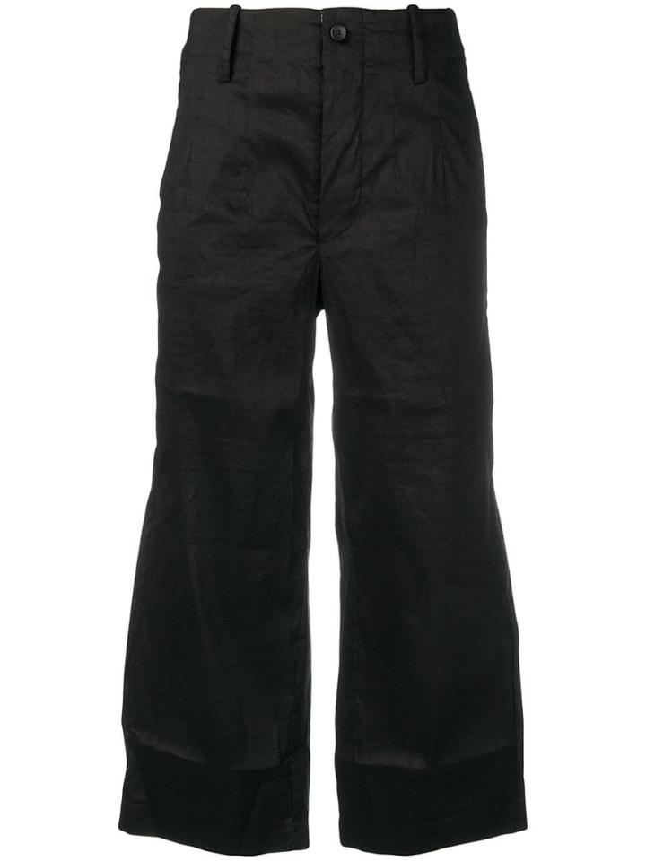 Uma Wang Cropped Wide Trousers - Black