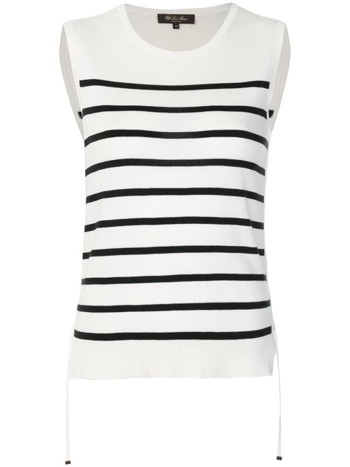 Loro Piana Sleeveless Striped Jumper - White