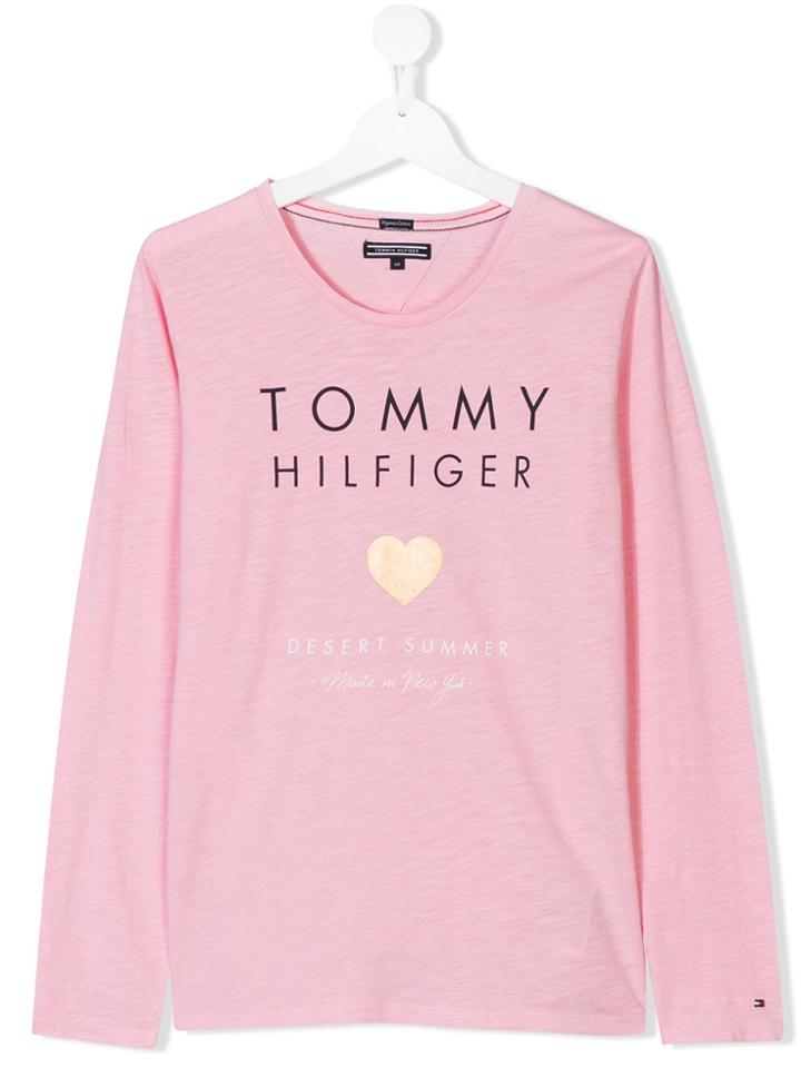 Tommy Hilfiger Junior Teen Logo Printed T-shirt - Pink & Purple