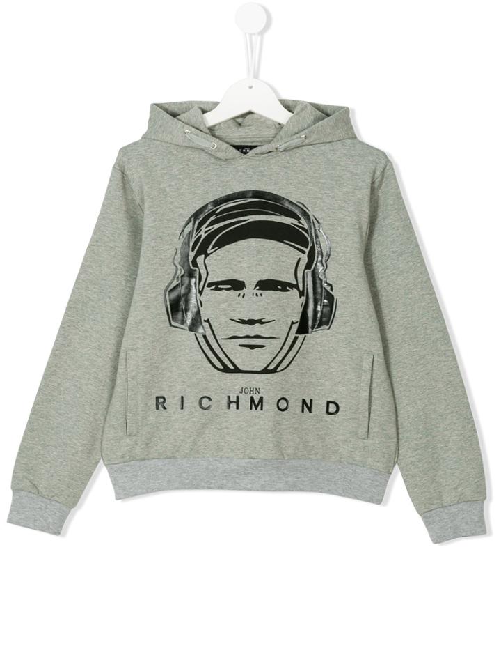 John Richmond Kids Teen Richmond Print Hoodie - Grey