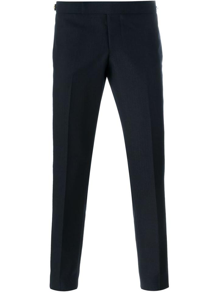 Thom Browne Slim Tailored Trousers, Men's, Size: 2, Blue, Cupro/wool