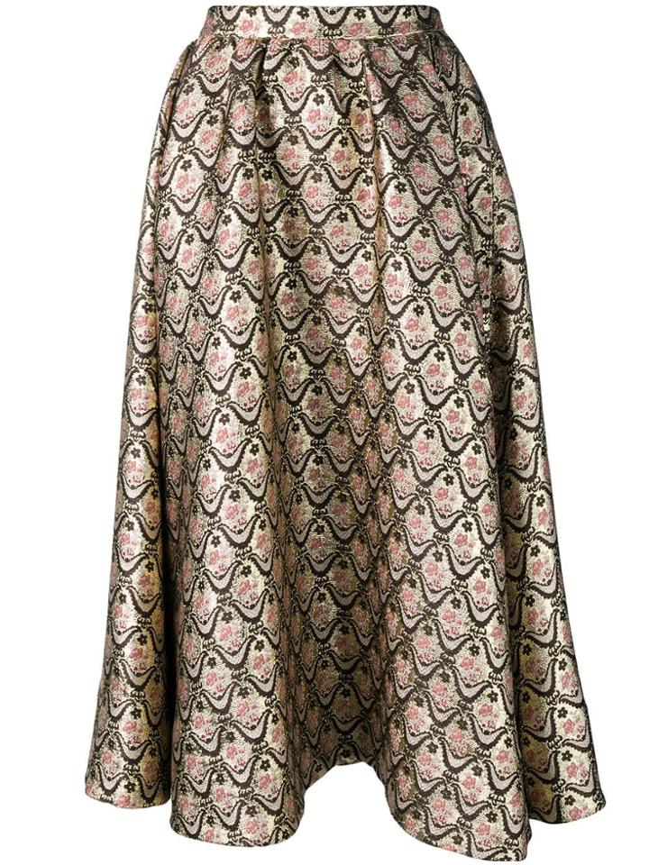 Rochas Patterned Loose Skirt - Gold
