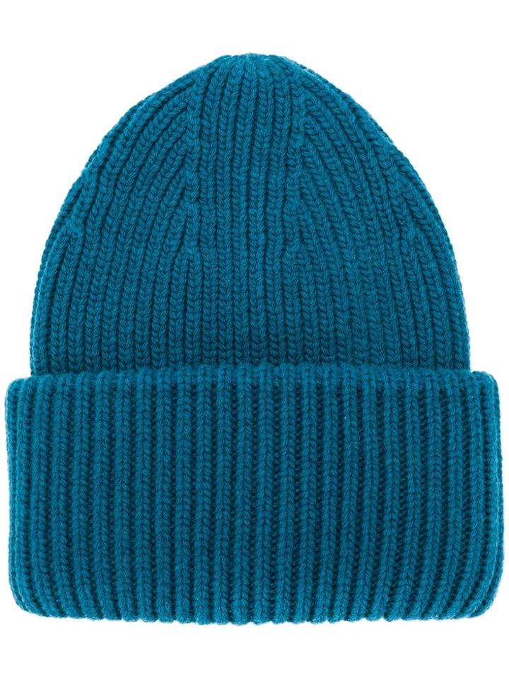 Roberto Collina Ribbed Knit Cap - Blue