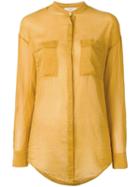Forte Forte Collarless Shirt, Women's, Size: I, Yellow/orange, Cotton/silk