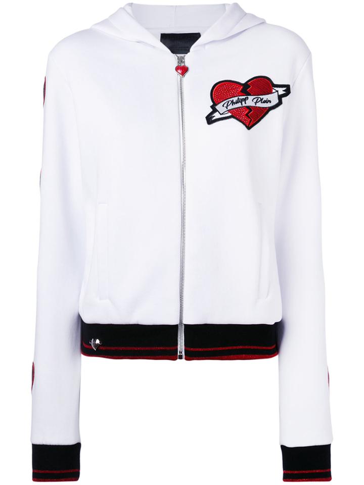 Philipp Plein Embroidered Hooded Sweatshirt - White