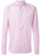 Gabriele Pasini Micro Print Shirt, Men's, Size: 42, Pink/purple, Cotton