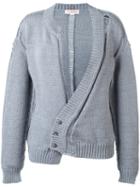 A.f.vandevorst Asymmetric Front Cardigan, Women's, Size: 38, Grey, Cotton/polyamide