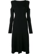 Barbara Casasola Ribbed Cold Shoulder Dress - Black