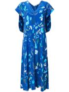 Agnona Short-sleeve Floral Dress - Blue