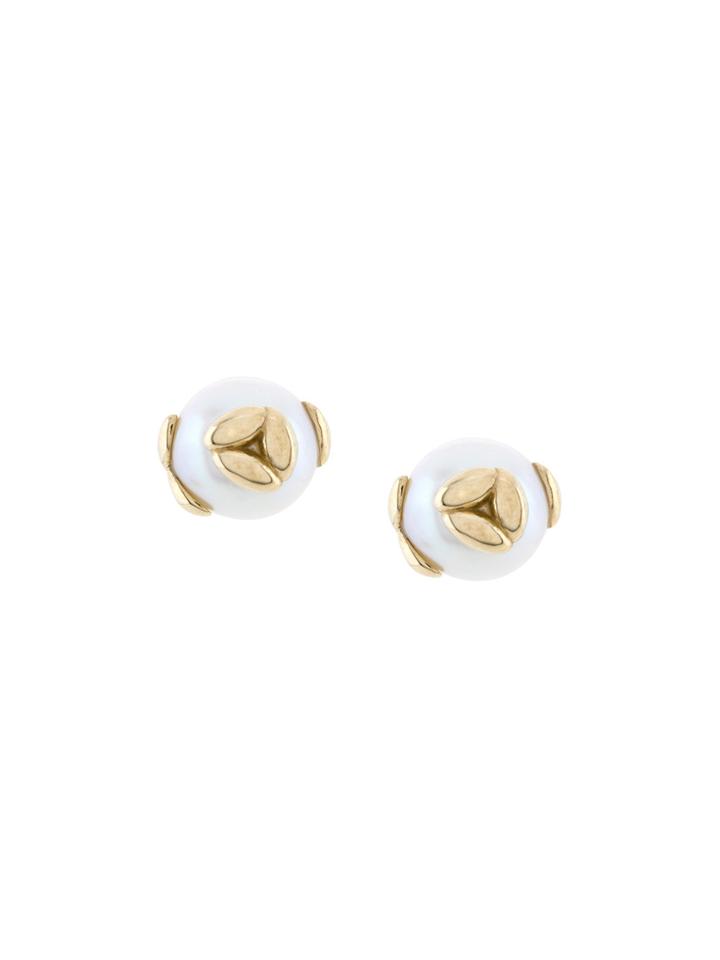 Bea Bongiasca Pearl Rice Stud Earrings - White