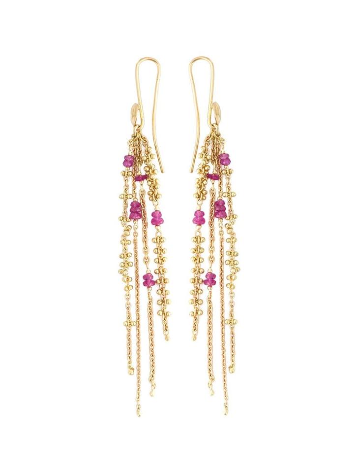 Natasha Collis 'waterfall Pink Spinel Pin' Earrings, Women's, Metallic
