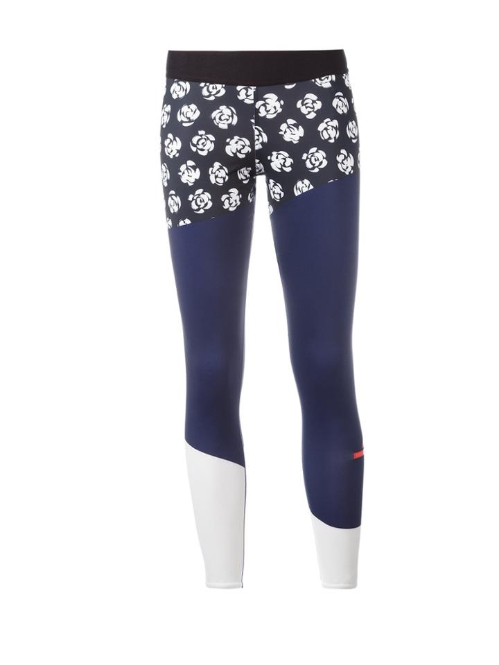 Adidas By Stella Mccartney Run Printed Tights - Blue